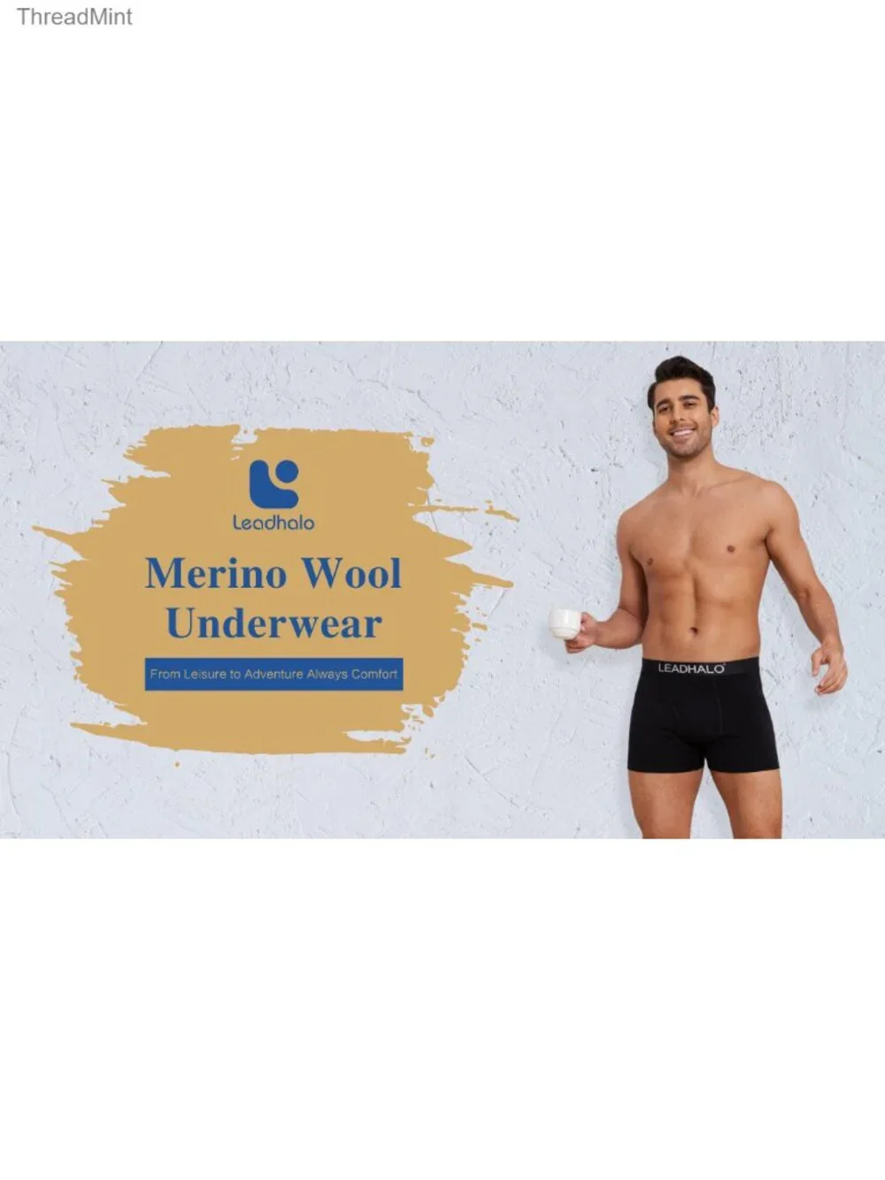 Merino Wool Boxer Briefs Men 3 Pack Stretch Support Pouch Fly